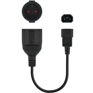 Adaptador Alimentación Nanocable 10.22.0902/ C14 Macho – CEE7 Hembra/ 50cm/ Negro