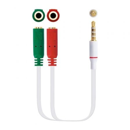 Cable Estéreo Nanocable 10.24.1201/ Jack 3.5 Macho - 2x Jack 3.5 Hembra/ 20cm/ Blanco - Imagen 5