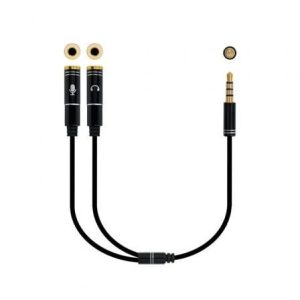 Cable Estéreo Nanocable 10.24.1202/ Jack 3.5 Macho – 2x Jack 3.5 Hembra/ 30cm/ Negro