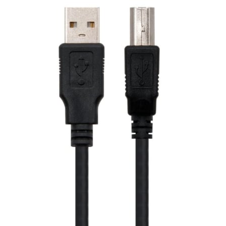 Cable USB 2.0 Impresora Nanocable 10.01.0102/ USB Tipo-B Macho - USB Macho/ 1m/ Negro - Imagen 3