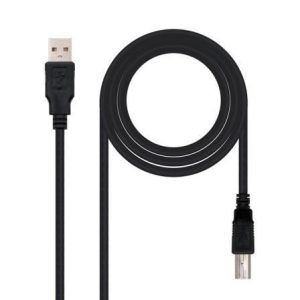Cable USB 2.0 Impresora Nanocable 10.01.0104-BK/ USB Tipo-B Macho – USB Macho/ 3m/ Negro