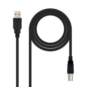 Cable USB 2.0 Impresora Nanocable 10.01.0105-BK/ USB Tipo-B Macho – USB Macho/ 4.5m/ Negro