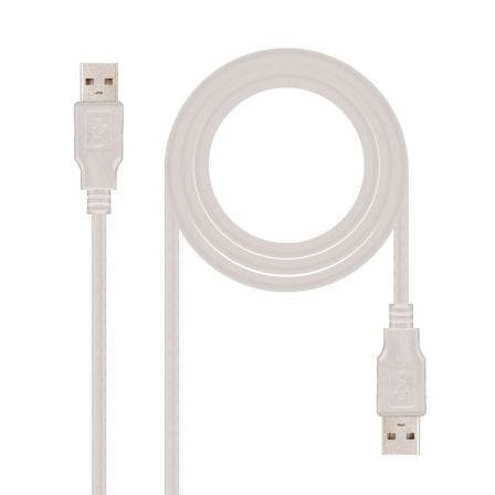 Cable USB 2.0 Nanocable 10.01.0302/ USB Macho - USB Macho/ 1m/ Beige - Imagen 3