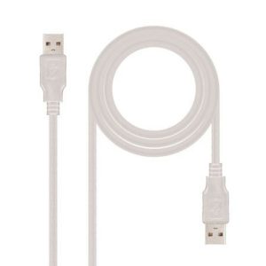 Cable USB 2.0 Nanocable 10.01.0302/ USB Macho – USB Macho/ 1m/ Beige