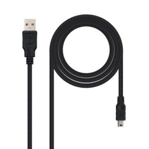 Cable USB 2.0 Nanocable 10.01.0401/ USB Macho – MiniUSB Macho/ 1m/ Negro