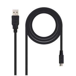 Cable USB 2.0 Nanocable 10.01.0501/ USB Macho – MicroUSB Macho/ 1.8m/ Negro