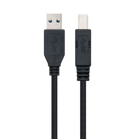 Cable USB 3.0 Impresora Nanocable 10.01.0802-BK/ USB Tipo-B Macho - USB Macho/ 2m/ Negro - Imagen 3