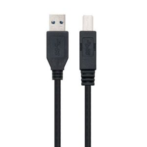 Cable USB 3.0 Impresora Nanocable 10.01.0802-BK/ USB Tipo-B Macho – USB Macho/ 2m/ Negro