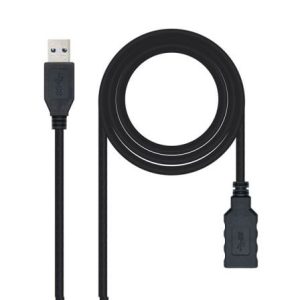 Cable Alargador USB 3.0 Nanocable 10.01.0902-BK/ USB Macho – USB Hembra/ 2m/ Negro