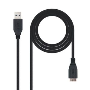 Cable USB 3.0 Nanocable 10.01.1101-BK/ USB Macho – MicroUSB Macho/ 1m/ Negro