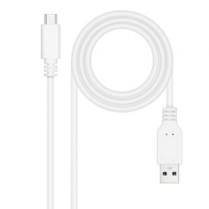 Cable USB 2.0 Nanocable 10.01.2103-W/ USB Tipo-C Macho – USB Macho/ 480Mbps/ 3m/ Blanco