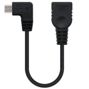 Cable USB 2.0 Nanocable 10.01.3600/ MicroUSB Macho – USB Hembra/ 15cm/ Negro