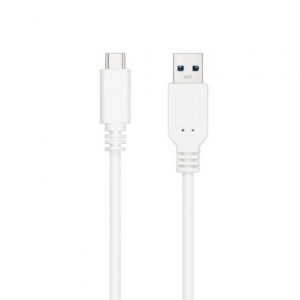Cable USB 3.1 Tipo-C Nanocable 10.01.4001-W/ USB Tipo-C Macho – USB Macho/ 10Gbps/ 1m/ Blanco