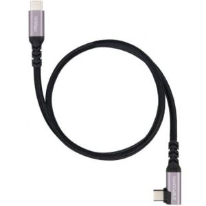 Cable USB 3.2 Tipo-C Acodado Nanocable 10.01.4703/ USB Tipo-C Macho – USB Tipo-C Macho/ Hasta 100W/ 10Gbps/ 3m/ Negro