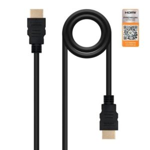 Cable HDMI 2.0 4K Nanocable 10.15.3601/ HDMI Macho – HDMI Macho/ 1m/ Certificado/ Negro