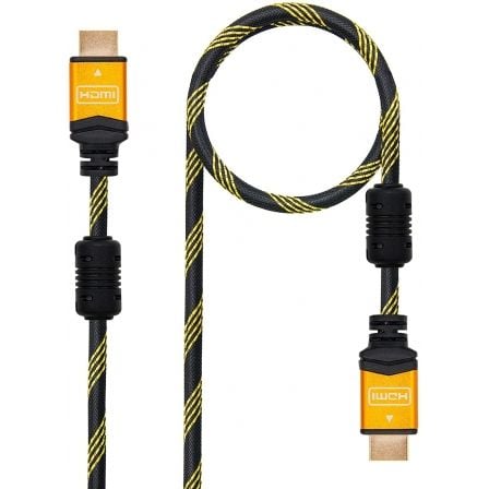 Cable HDMI 2.0 4K Nanocable 10.15.1602/ HDMI Macho - HDMI Macho/ 1.5m/ Negro/ Naranja - Imagen 4