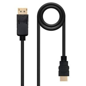 Cable DisplayPort Nanocable 10.15.4302/ DisplayPort Macho – HDMI Macho/ 2m/ Negro