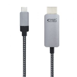 Cable Conversor Nanocable 10.15.5102/ USB Tipo-C Macho – HDMI Macho/ 1.8m/ Negro