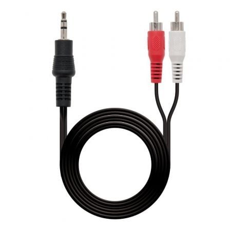 Cable Estéreo Nanocable 10.24.0305/ Jack 3.5 Macho - 2x RCA Macho/ 5m/ Negro - Imagen 4