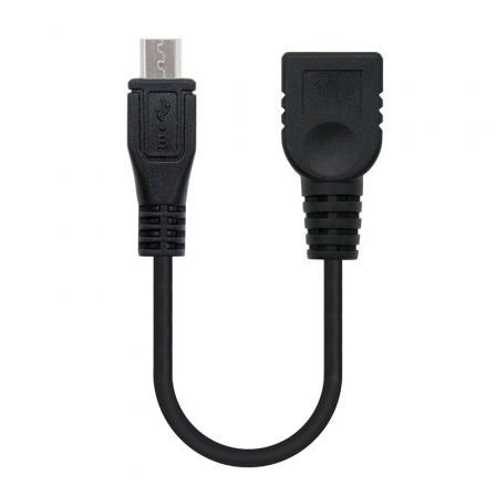 Cable USB 2.0 Nanocable 10.01.3500/ MicroUSB Macho - USB Hembra/ 15cm/ Negro - Imagen 3
