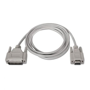 Cable Serie NULL Modem Nanocable 10.14.0802/ DB9 Hembra – DB25 Macho/ 1.8m/ Beige