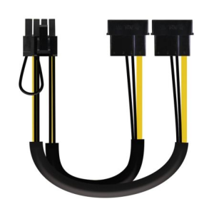 Cable de Alimentación Tarjeta Gráfica Nanocable 10.19.1201/ 2x Molex Macho – 6+2 PIN Macho/ 20cm