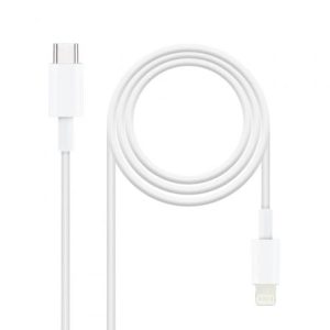 Cable USB 2.0 Tipo-C Lightning Nanocable 10.10.0602/ USB Tipo-C Macho – Lightning Macho/ 2m/ Blanco