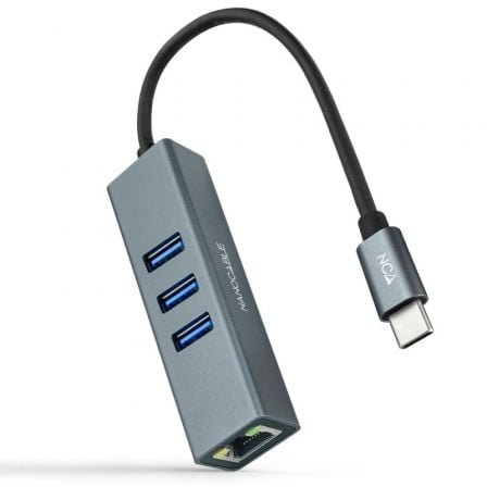 Hub USB Tipo-C Nanocable 10.03.0408/ 3xUSB/ 1xRJ45/ Gris - Imagen 5