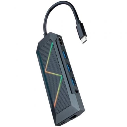 Docking USB Tipo-C Nanocable 10.16.0901/ 3xUSB/ 1xUSB Tipo-C PD/ 1xHDMI/ 1xRJ45/ 1xLector Tarjetas SD TF/ Audio - Imagen 2