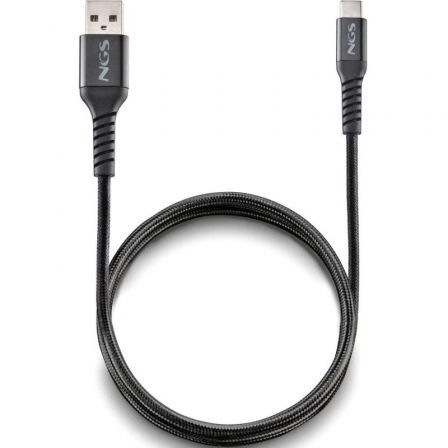 Cable USB 2.0 NGS KNOT-AC/ USB Macho - USB Tipo-C Macho/ 480Mbps/ 1m/ Negro - Imagen 2