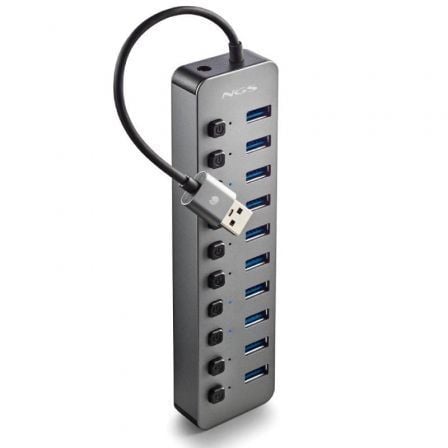 Hub USB NGS IHUB10/ 10xUSB 3.0/ Gris - Imagen 5