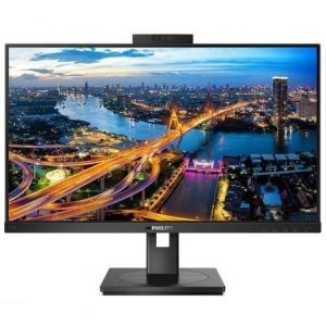Monitor Profesional Philips 242B1H 23.8″/ Full HD/ Webcam/ Multimedia/ Regulable en altura/ Negro