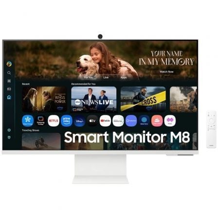 Smart Monitor Samsung M8 M80F S32FM801UU 32"/ 4K/ Multimedia/ Regulable en altura/ Smart TV/ Webcam/ Blanco - Imagen 4