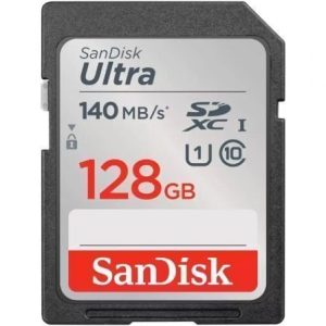 Tarjeta de Memoria SanDisk Ultra 128GB SD HC UHS-I – SDXC/ Clase 10/ 140MBs