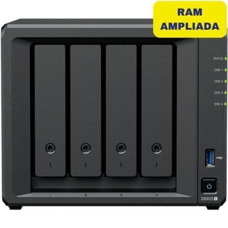 NAS Synology Diskstation DS925+/ 4 Bahías 3.5"- 2.5"/ 8GB DDR4/ Formato Torre - Imagen 3
