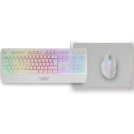 Pack Gaming Mars Gaming MCP124/ Teclado H-MECH + Ratón Óptico + Alfombrilla/ Blanco - Imagen 5