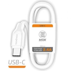Cable USB Tipo-C Tech One Tech TEC2903/ USB Tipo-C Macho – USB Macho/ 1m/ Blanco