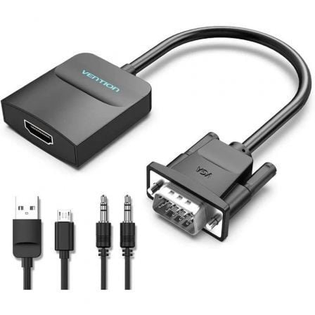 Cable Conversor Vention ACNBF/ VGA Macho - HDMI Hembra/ 1m/ Negro - Imagen 2