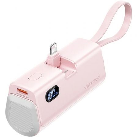 Powerbank 4800mAh Vention FHRP0/ 22.5W/ Rosa/ Incluye Cable USB Tipo-C y Lightning - Imagen 4