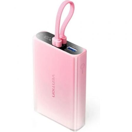 Powerbank 10000mAh Vention FHZP0/ 22.5W/ Rosa/ Incluye Cable USB Tipo-C y Lightning - Imagen 5