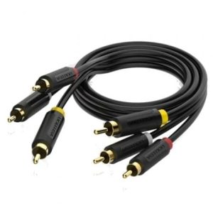 Cable Estéreo Vention BCABH/ 3x RCA Macho – 3x RCA Macho/ 2m/ Negro