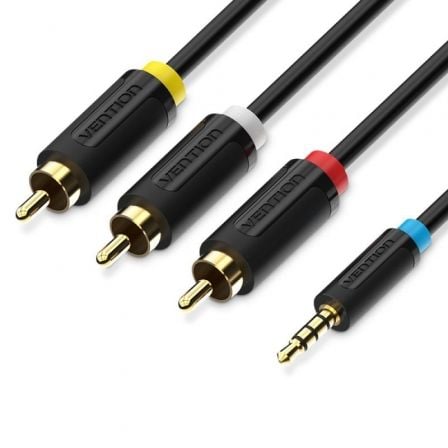 Cable Estéreo Vention BCBBG/ Jack 3.5 Macho - 3x RCA Macho/ 1.5m/ Negro - Imagen 4