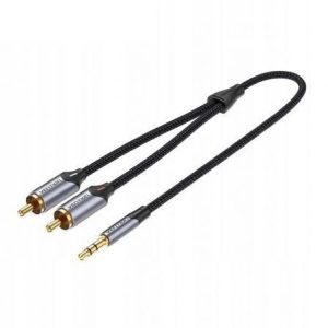 Cable Estéreo Vention BCNBJ/ Jack 3.5 Macho – 2x RCA Macho/ 5m/ Gris