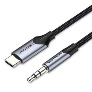Cable Conversor Audio Vention BGKHF/ USB Tipo-C Macho – Jack 3.5 Macho/ 1m/ Gris