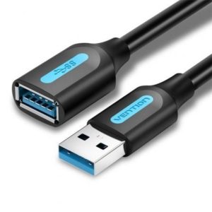Cable Alargador USB 3.0 Vention CBHBF/ USB Macho – USB Hembra/ 5Gbps/ 1m/ Negro