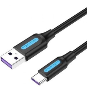 Cable USB 2.0 Tipo-C Vention CORBF/ USB Macho – USB Tipo-C Macho/ 480Mbps/ 1m/ Negro
