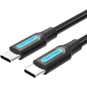 Cable USB 2.0 Tipo-C Vention COSBD/ USB Tipo-C Macho – USB Tipo-C Macho/ Hasta 60W/ 480Mbps/ 50cm/ Negro