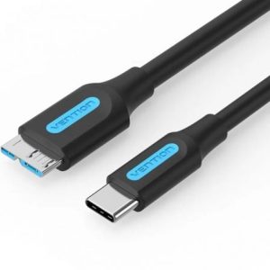 Cable USB 3.0 Vention CQABD/ microUSB Macho – USB Tipo-C Macho/ 5Gbps/ 50cm/ Negro