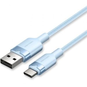 Cable USB 2.0 Tipo-C Vention CTNLF/ USB Tipo-C Macho – USB Macho/ Hasta 60W/ 480Mbps/ 1m/ Azul