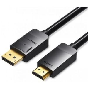 Cable Conversor Vention HADBI/ DisplayPort Macho – HDMI Macho/ 3m/ Negro